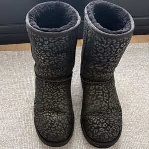 UGG Black and Gray Leopard Print Women's Boots